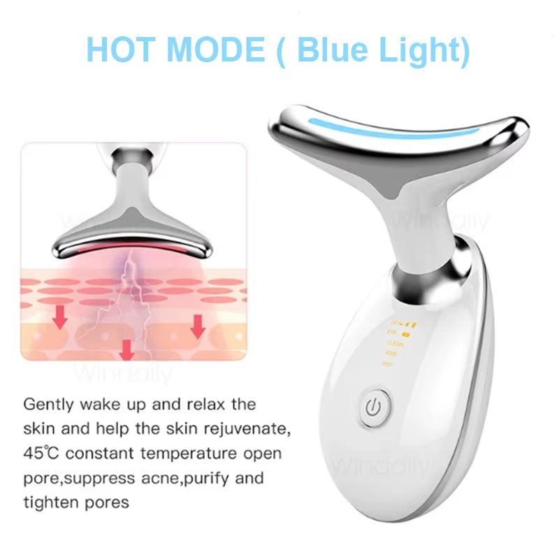 New Mini 3 Colors Neck Face Beauty Device LED Photon Therapy Skin Tighten Reduce Double Chin anti Wrinkle Remove Home Appliance